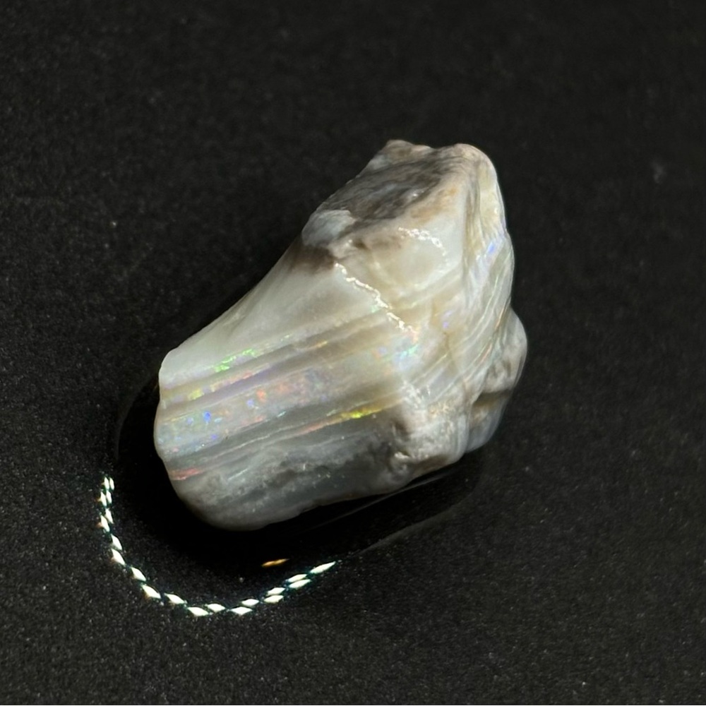 Multiple Barred Rough Australian Mintabie Opal Full Of Gorgeous Fires